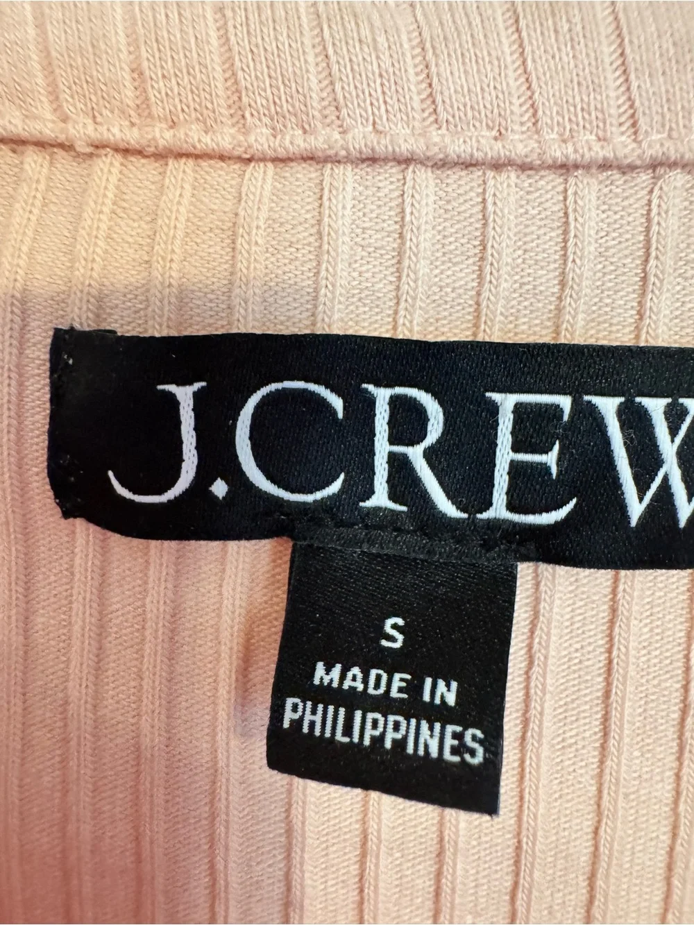 J. Crew Ribbed Short-Sleeve Polo in Soft Peach
